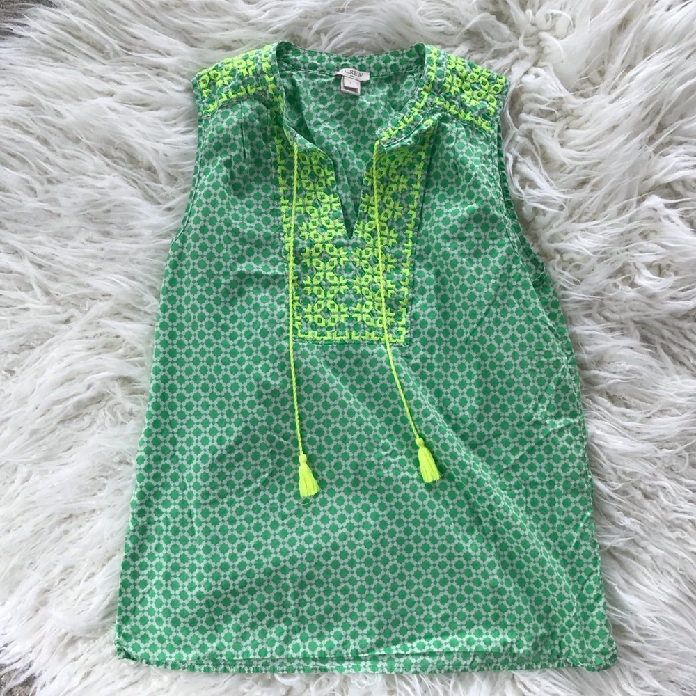 J Crew Embroidered Tank